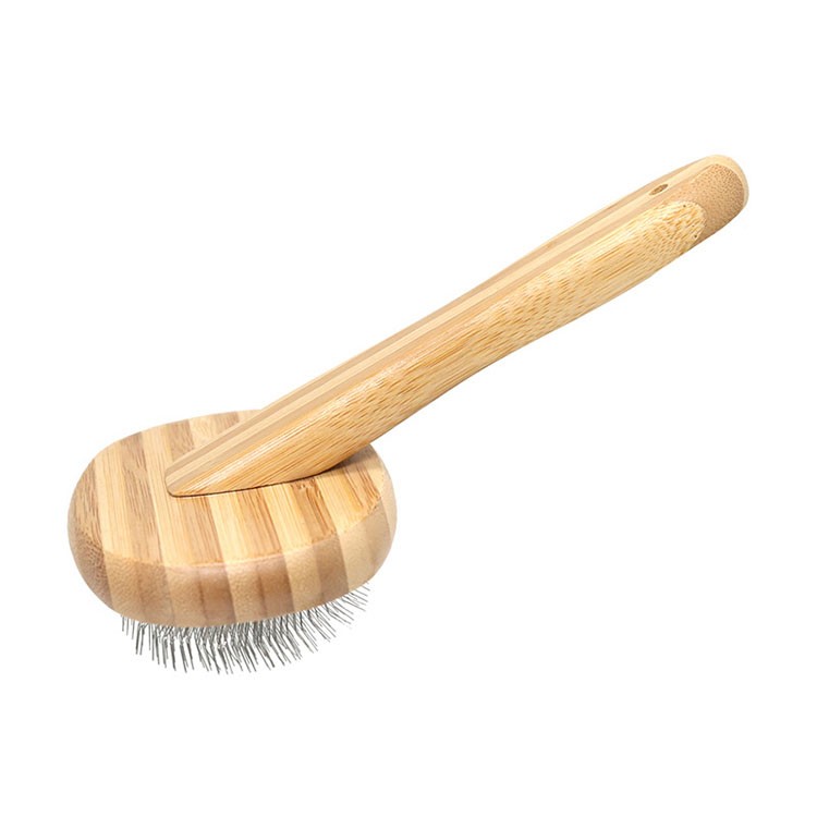 Professional Stainless Steel Bristle Bamboo Pet Brush for Dogs & Cats, Grooming Comb Cleans Pets Detangling Comb 