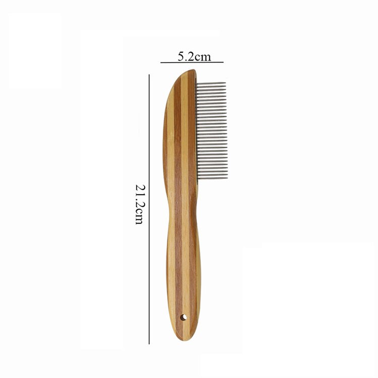 Bamboo Dog Cat Flea Comb, Pet Flea and Tick Prevention for Dogs Tear Stain Remover Horse Grooming Brush 