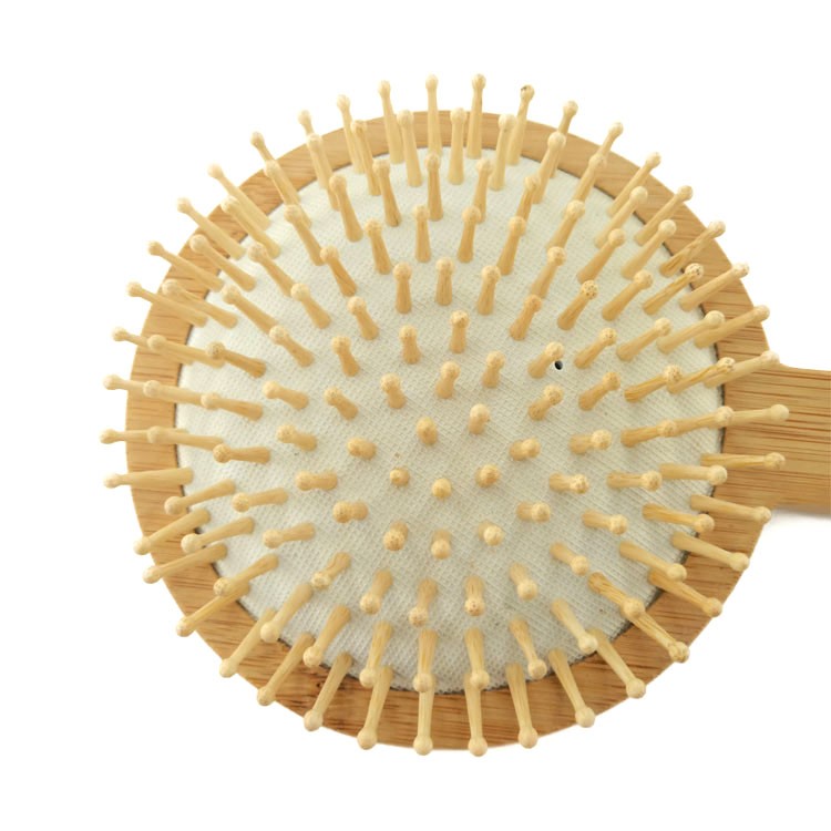 100% Natural Hair Brush with Bamboo Bristles for All Hair Types Round Bamboo Hair Brush Detangling Comb