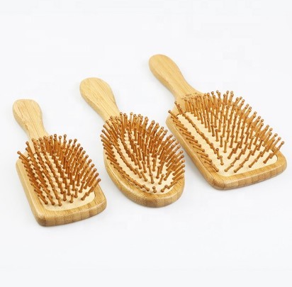 bamboo hair brush with bamboo bristles hair care products promotional brush 