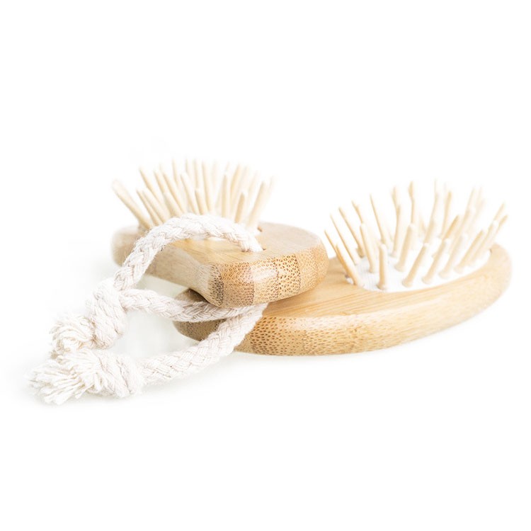 Hair Detangler Brush Bamboo Hair Brush With Bamboo Bristles Hair Care Products Promotional Brush 