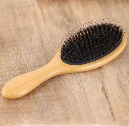 Boar Bristle Detangling Brush Wooden Curly Hair Brush