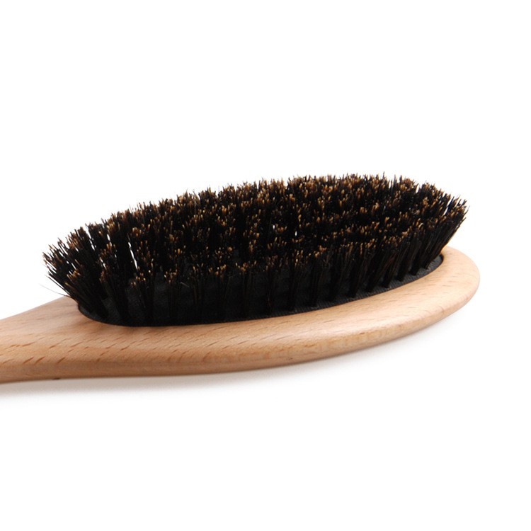 Detangling Hair Brush Wooden Anti-Static Paddle Brush Natural Boar Bristle Hair Brush