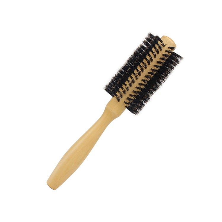 Personalized Barber Wooden Rolling Hair Brush Hair Dressing Brush With Boar Bristles