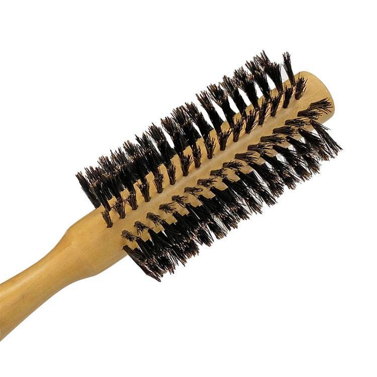 Personalized Barber Wooden Rolling Hair Brush Hair Dressing Brush With Boar Bristles