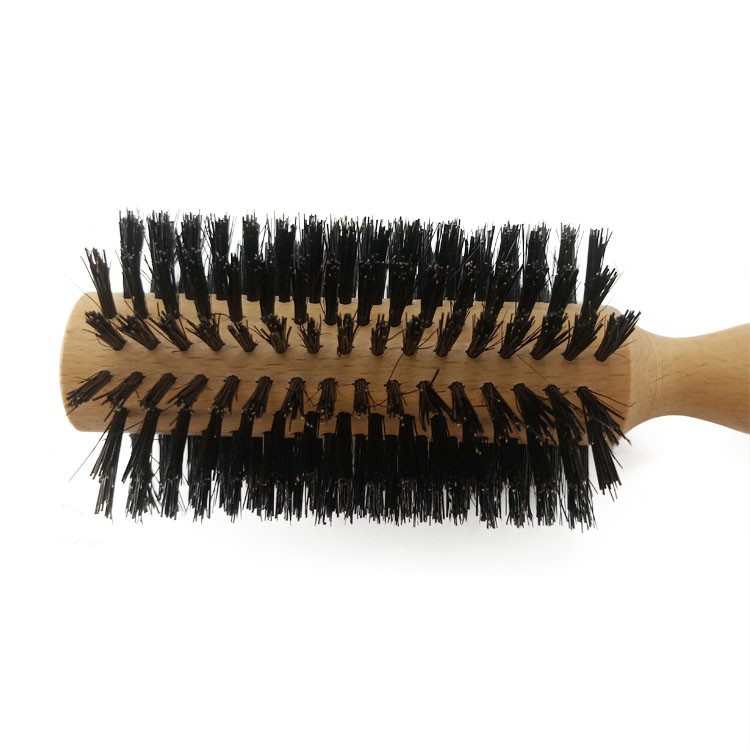 Rolling Hair Brush Natural Wooden Wet Curly Detangling Boar Hair Brush Comb For Salon Hairdressing Tools 