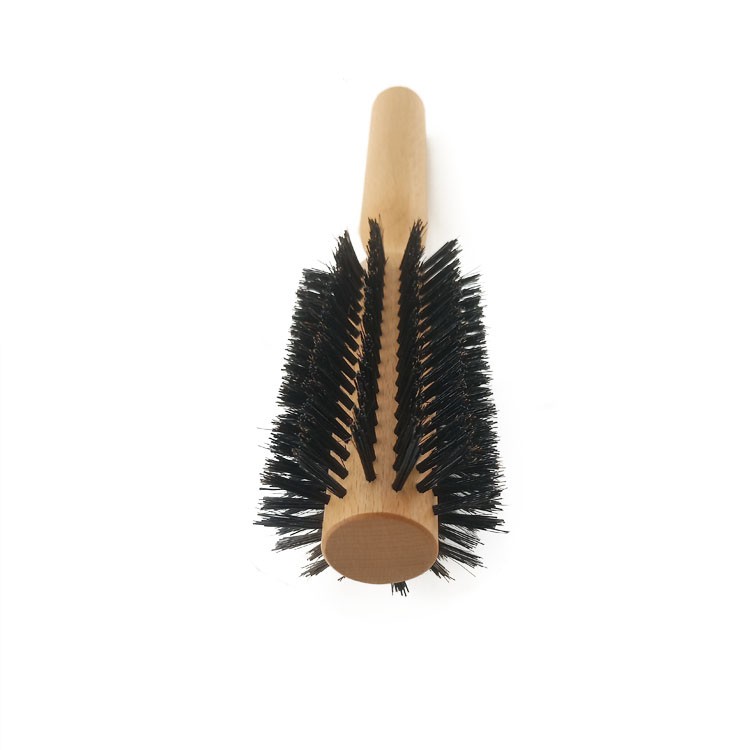 Rolling Hair Brush Natural Wooden Wet Curly Detangling Boar Hair Brush Comb For Salon Hairdressing Tools 