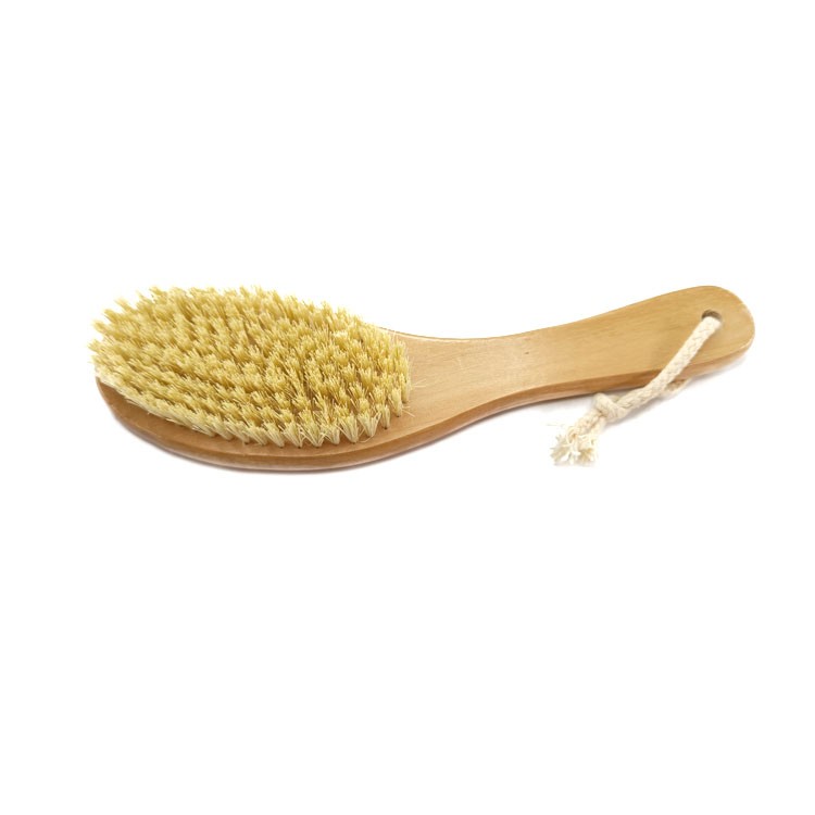 Natural Wood Body Brush Sisal Massage Exfoliating Scrub Brush   