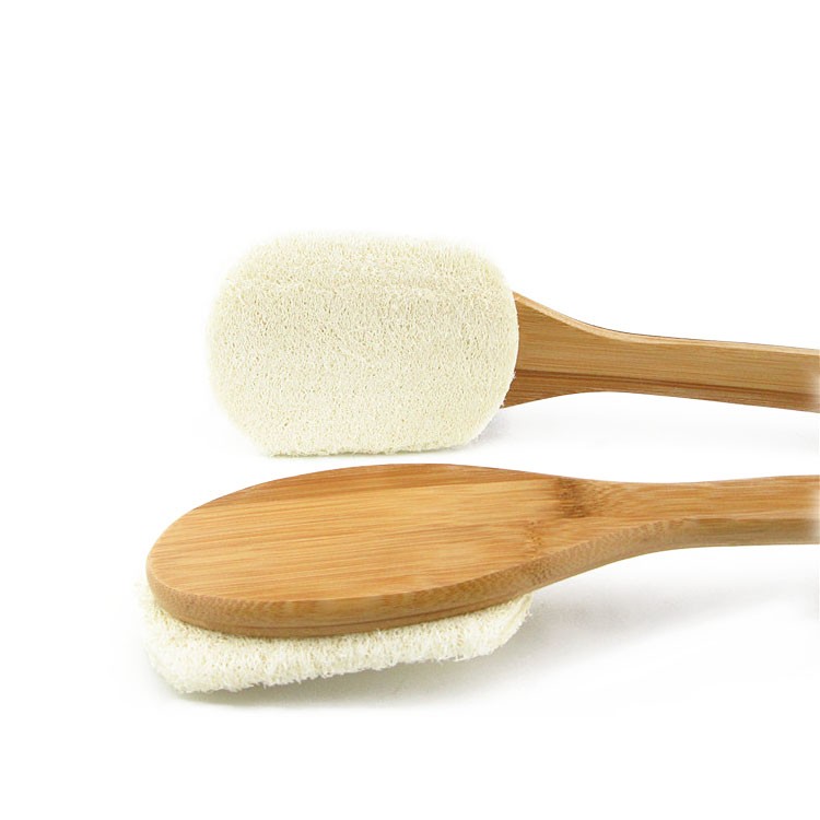 Long Handle Bath Brush Natural Organic Loofah Exfoliating Body Shower Sponge Back Body Scrubber