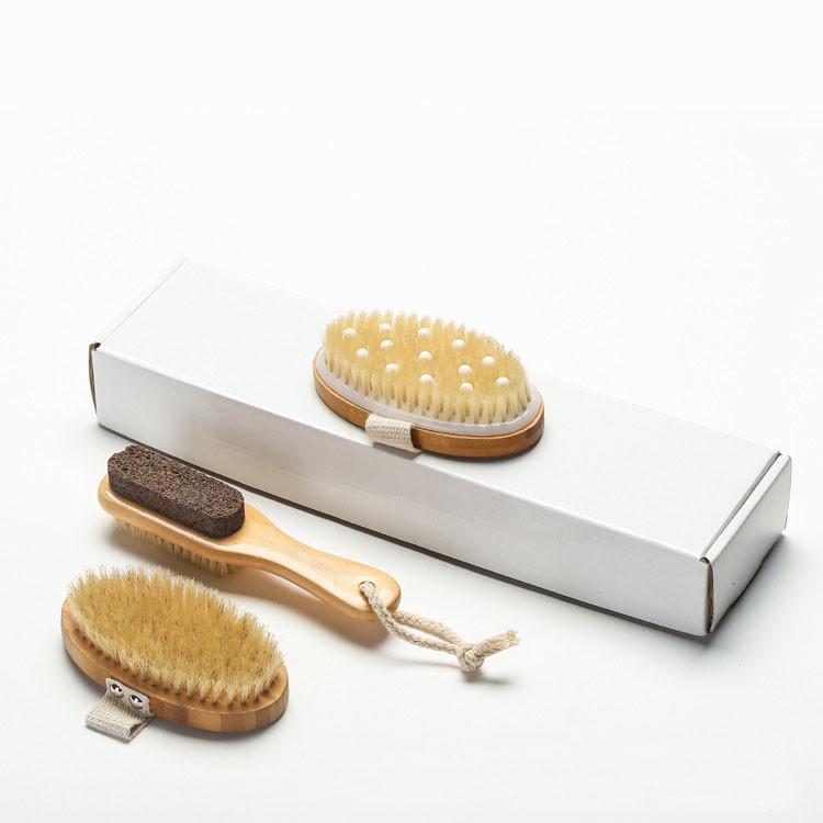 Bath Product Brush For Wet Or Dry Brushing And 2-sided Foot Exfoliating Set, Body Scrubber For Bath Or Shower