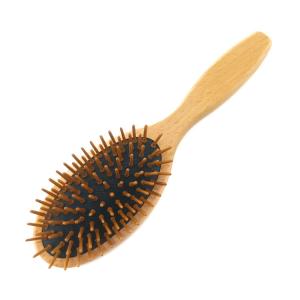 Custom Detangle Comb Hair Brush Wooden Paddle Anti-static Hair Brush With Bamboo Pins