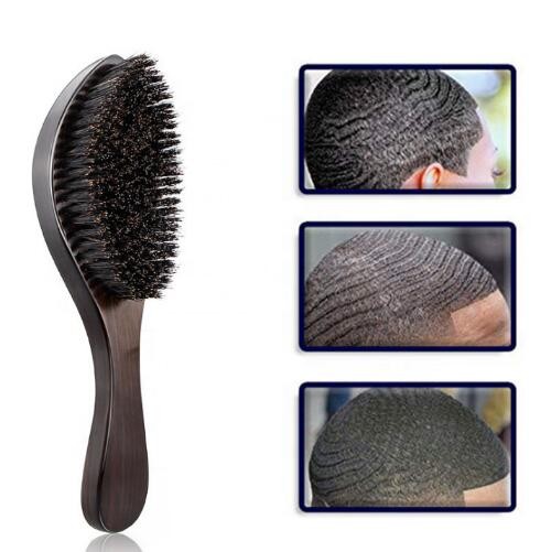 men's hair care products private label hard bristles durags curve 360 wave brush with wood handle 